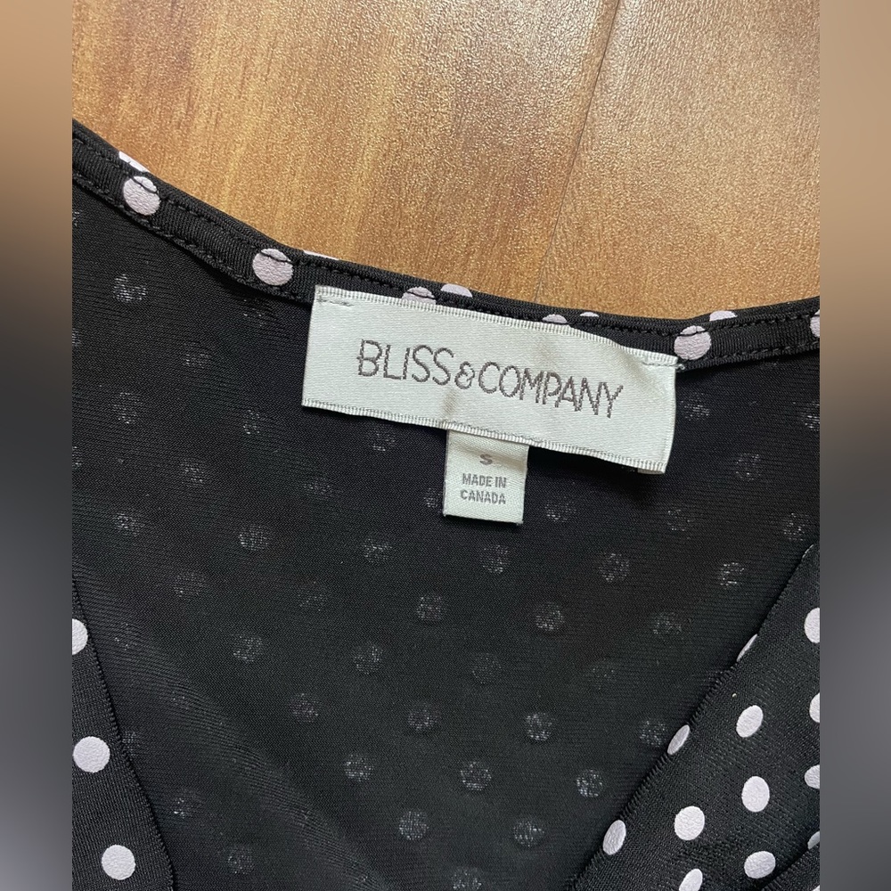 Vintage 90s Black & White Sleeveless Polka Dot Jersey Tank Day Dress Size Small - Picture 6 of 11